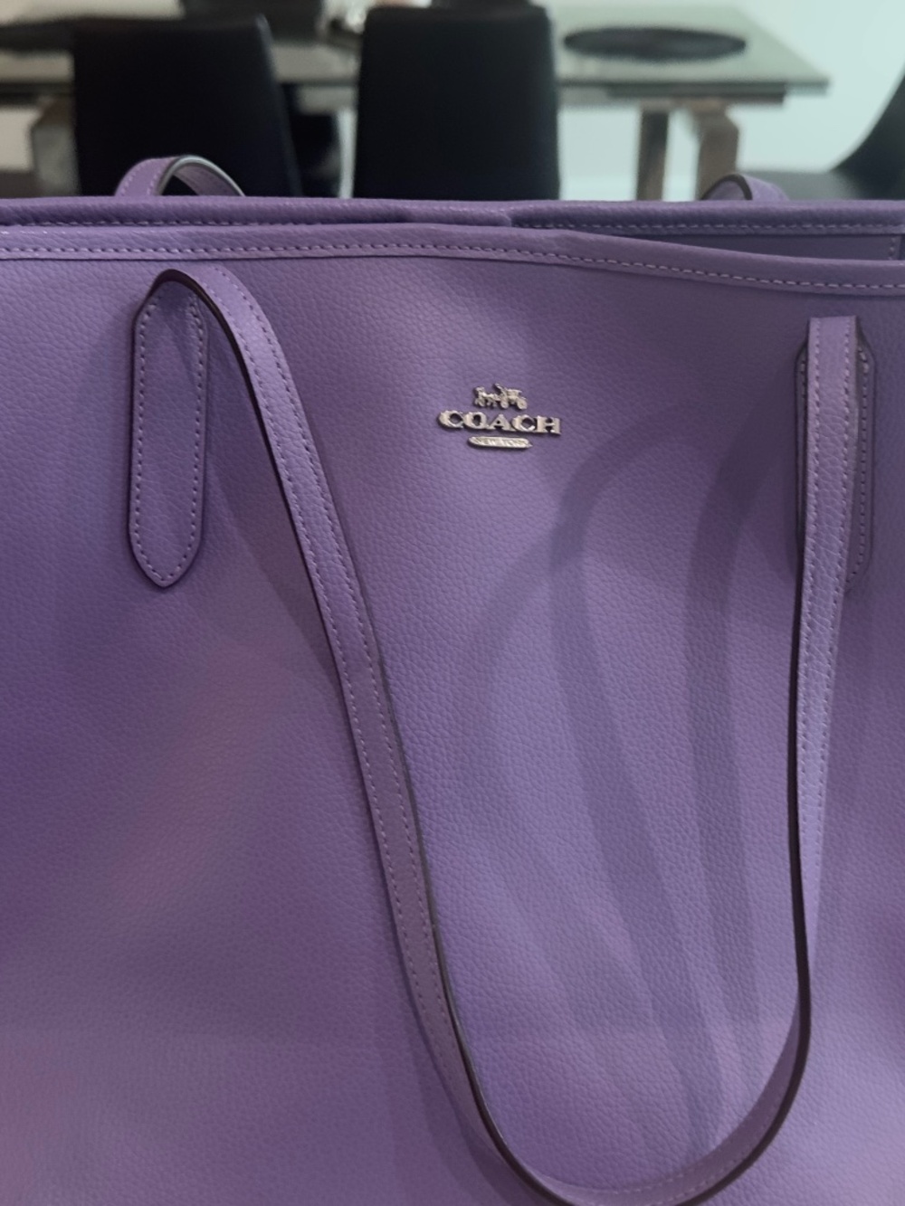 Purple tote bag
